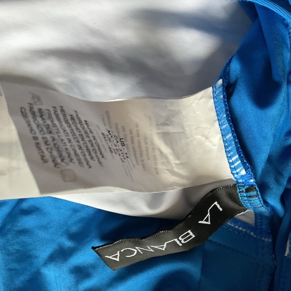 La Blanca Blue Island Goddess Slimming One Piece Swimsuit 14 - Picture 4 of 4